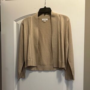 Calvin Klein Women's Shimmery Taupe Open Cardigan
